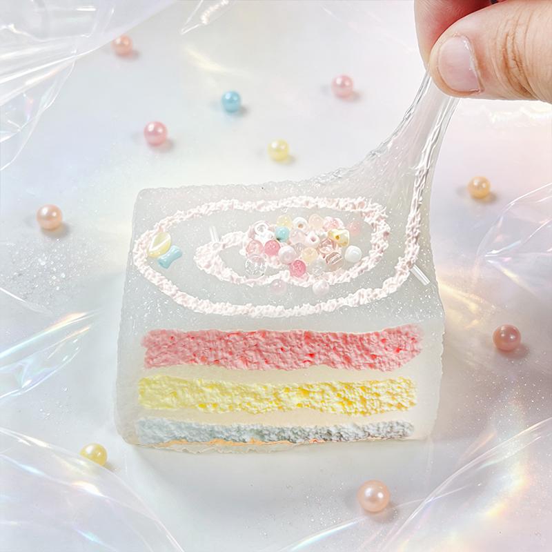 3 個ご購入につき 1 個進呈3層カラービーズケーキぷに　taonini 3層カラービーズケーキぷに クリームの感触　手作り無毒 食品級シリコン スクイーズ ゆっくりとした反動でストレス解消になるおもちゃ