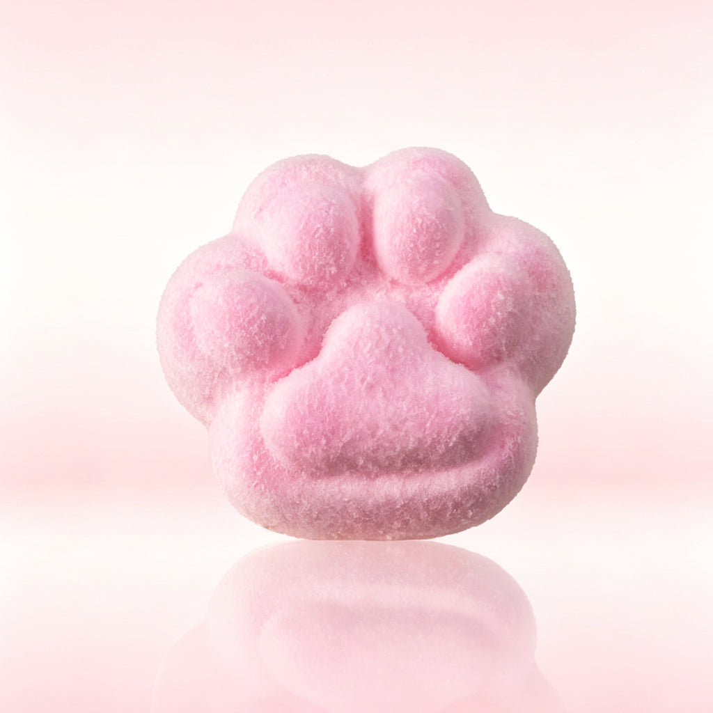 大きな猫の爪をピンクに染めてい　taonini タピオカシュフレ 厚いクリーム　ツルツル 手作り無毒 食品級シリコン スクイーズ ゆっくりとした反動でストレス解消になるおもちゃ