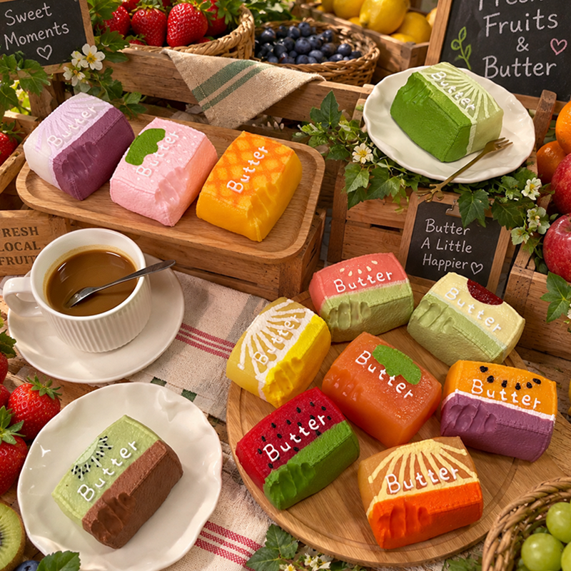 taoniniフルーツバター 　手作り無毒 食品級シリコン スクイーズ ゆっくりとした反動でストレス解消になるおもちゃ
