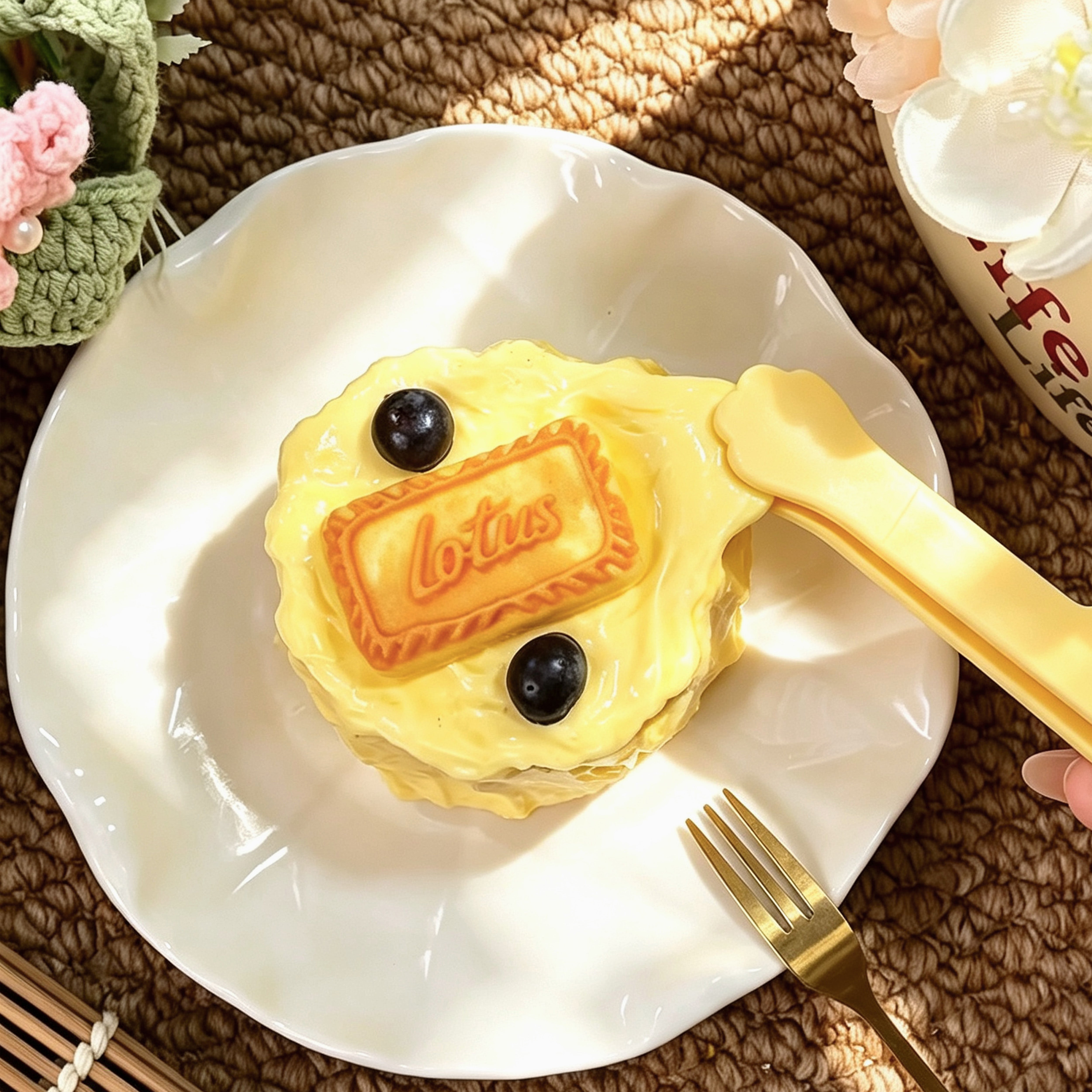 taonini ビスケットとプリンのケーキです泥感 手作り無毒 食品級