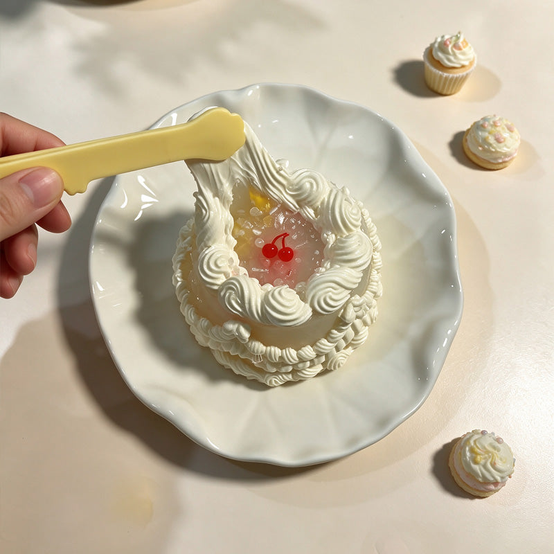 「 チェリーケーキ 」　taonini チェリーケーキ  泥感　手作り無毒 食品級シリコン スクイーズ 伸張玩具 スクイーズ ゆっくりとした反動でストレス解消になるおもちゃ