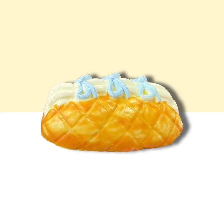 リボンのクリームパン taonini リボンのクリームパン  中 バタービスケットです 泥感　手作り無毒 食品級シリコン スクイーズ ゆっくりとした反動でストレス解消になるおもちゃ