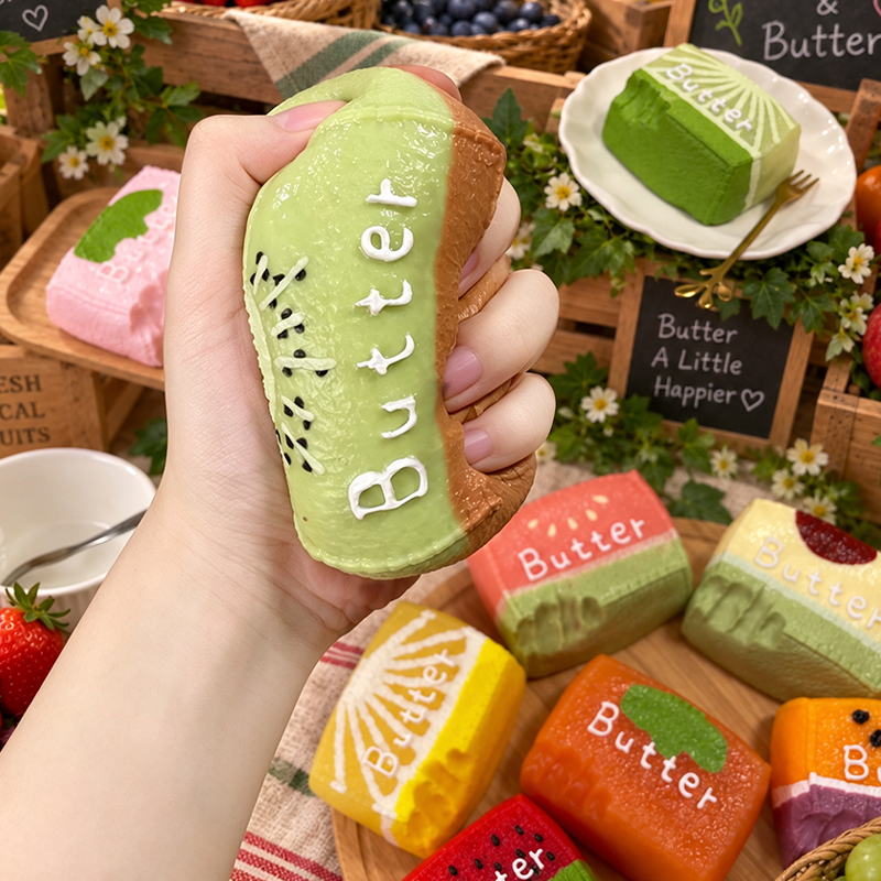 taoniniフルーツバター 　手作り無毒 食品級シリコン スクイーズ ゆっくりとした反動でストレス解消になるおもちゃ