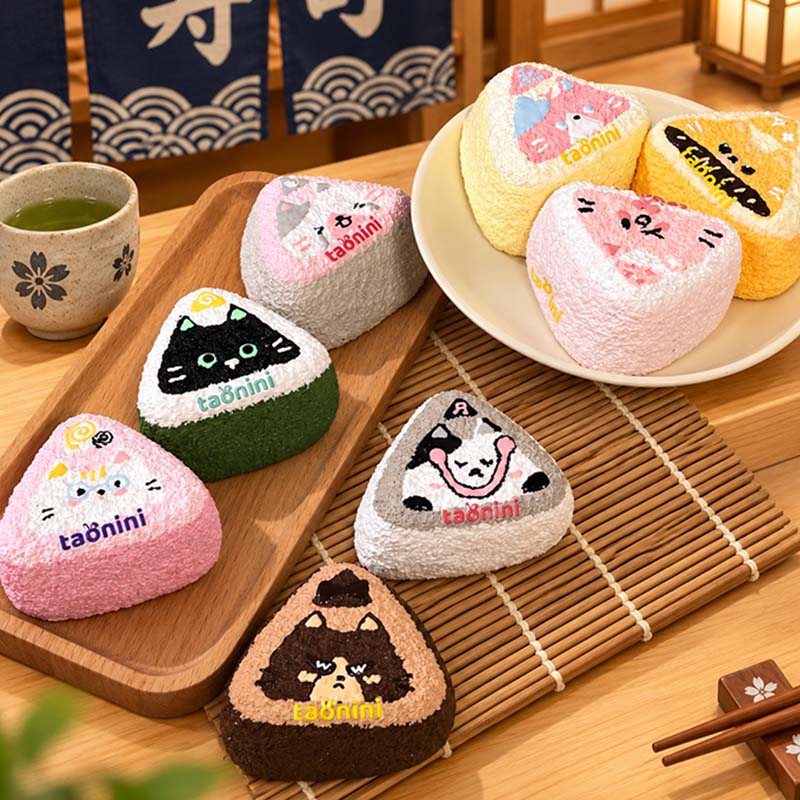 個性にゃんこおにぎりtaonini 泥感　手作り無毒 食品級シリコン スクイーズ ゆっくりとした反動でストレス解消になるおもちゃ