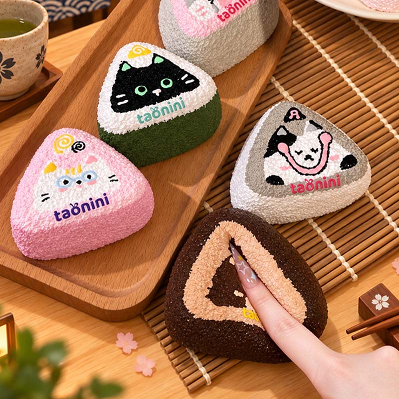 個性にゃんこおにぎりtaonini 泥感　手作り無毒 食品級シリコン スクイーズ ゆっくりとした反動でストレス解消になるおもちゃ