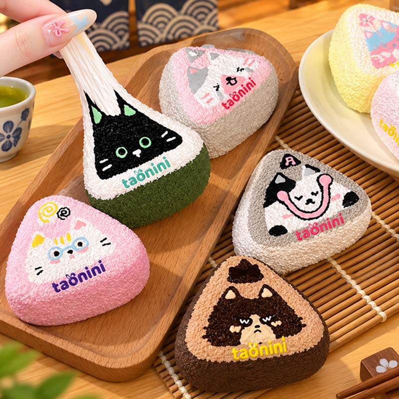個性にゃんこおにぎりtaonini 泥感　手作り無毒 食品級シリコン スクイーズ ゆっくりとした反動でストレス解消になるおもちゃ