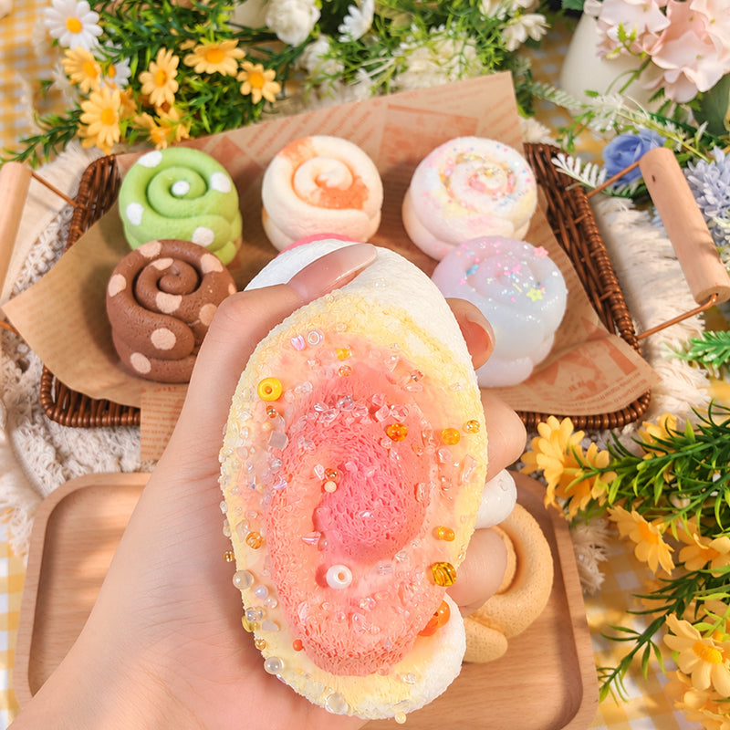 タオルロールシリーズ泥感じ　手作り無毒 食品級シリコン スクイーズ 伸張玩具 スクイーズ ゆっくりとした反動でストレス解消になるおもちゃゆっくりとした反動でストレス解消になるおもちゃ