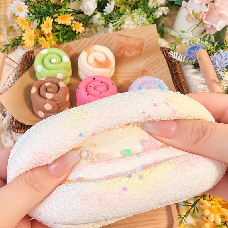 タオルロールシリーズ泥感じ　手作り無毒 食品級シリコン スクイーズ 伸張玩具 スクイーズ ゆっくりとした反動でストレス解消になるおもちゃゆっくりとした反動でストレス解消になるおもちゃ