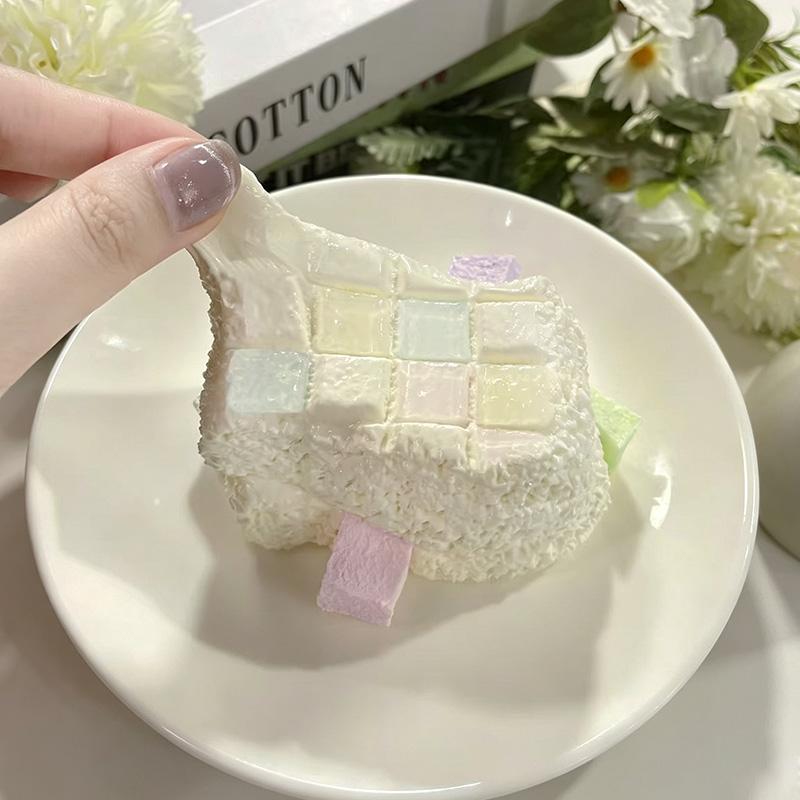 3 個ご購入につき 1 個進呈taonini マカロングリッドミルクブロック  泥感　手作り無毒 食品級シリコン スクイーズゆっくりとした反動でストレス解消になるおもちゃ