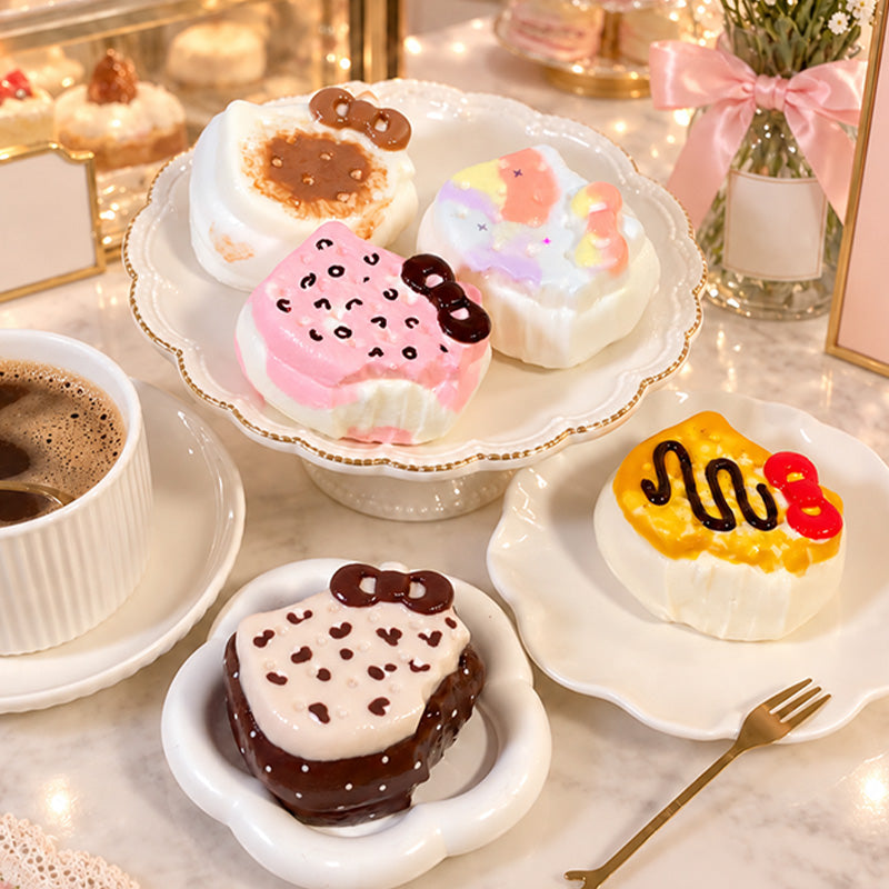リボンサンドクッキー taonini  泥感　手作り無毒 食品級シリコン スクイーズ 伸張玩具 スクイーズ ゆっくりとした反動でストレス解消になるおもちゃ