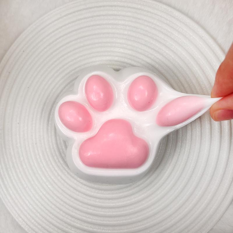 3 個ご購入で 1 個無料taonini 白い猫の爪 泥感　中 ツルツル 手作り無毒 食品級シリコン スクイーズ