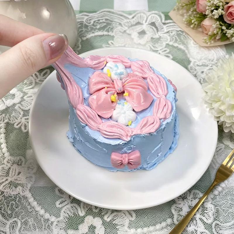 3 個ご購入につき 1 個進呈リボンケーキ taonini リボンケーキ  泥感　手作り無毒 食品級シリコン スクイーズ ゆっくりとした反動でストレス解消になるおもちゃ