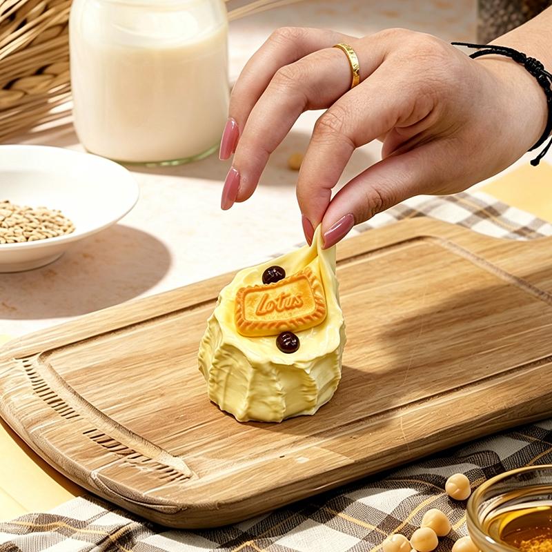 3 個ご購入で 1 個無料TAONINIビスケットとプリンのケーキです 泥感　手作り無毒 食品級シリコン スクイーズ
