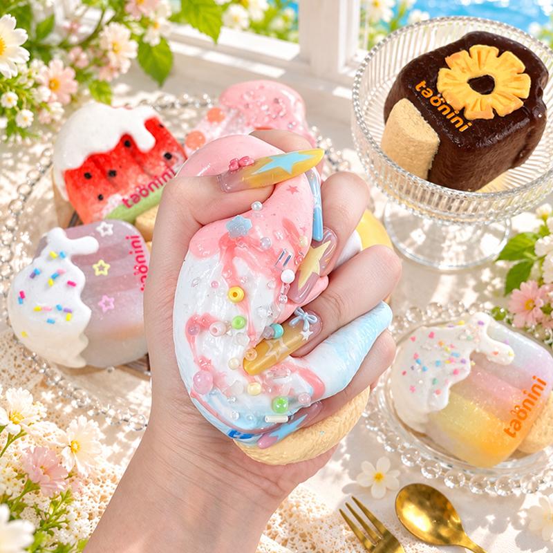 ひとくちつまみ食いシリーズ泥感じ　手作り無毒 食品級シリコン スクイーズ 伸張玩具 スクイーズ ゆっくりとした反動でストレス解消になるおもちゃゆっくりとした反動でストレス解消になるおもちゃ