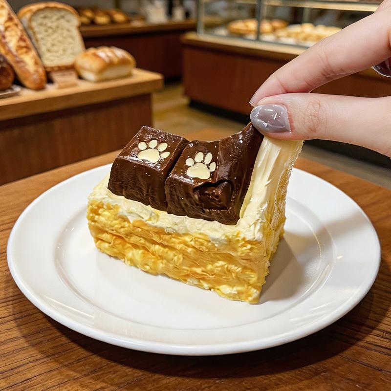 3 個ご購入につき 1 個進呈taonini チョコレート連爪トースト  クリームのしっとりとした手触り　手作り無毒 食品級シリコン スクイーズ ゆっくりとした反動でストレス解消になるおもちゃ