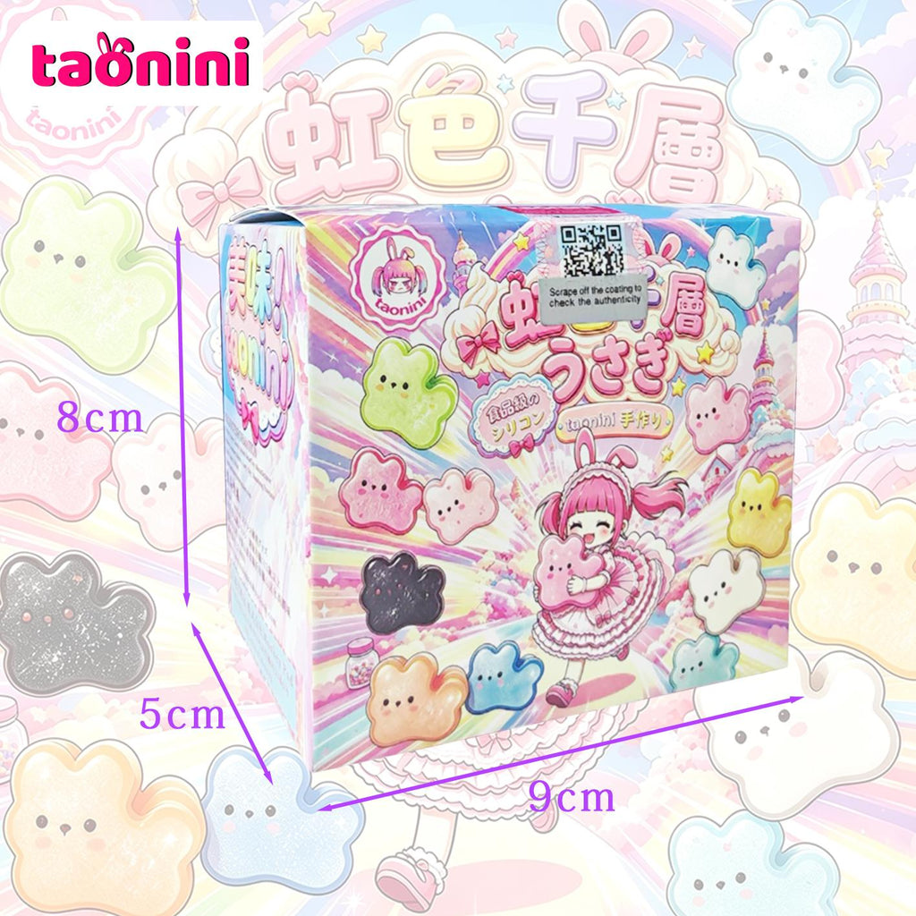 taonini ツルツル  虹うさぎです泥感　手作り無毒 食品級シリコン スクイーズ ゆっくりとした反動でストレス解消になるおもちゃ