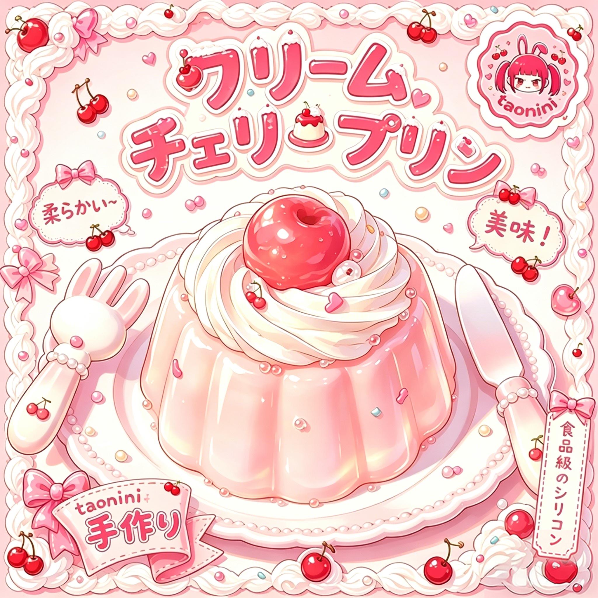 3 個ご購入につき 1 個進呈チェリープリン　taonini チェリープリン　手作り無毒 食品級シリコン スクイーズ ゆっくりとした反動でストレス解消になるおもちゃゆっくりとした反動でストレス解消になるおもちゃ
