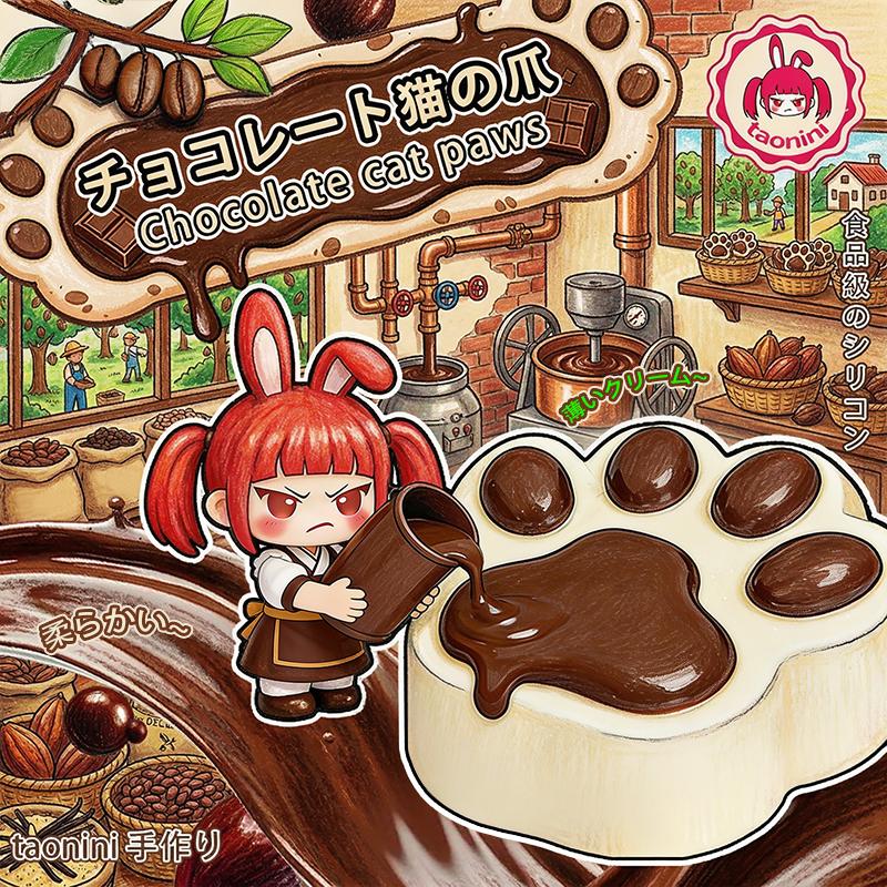 「チョコレートの猫の爪」 taonini チョコレートの猫の爪 土っぽい質感 手作り・無害 食品グレードシリコン スクイーズ伸び伸びおもちゃ 低速リバウンドでストレス解消に役立つおもちゃ