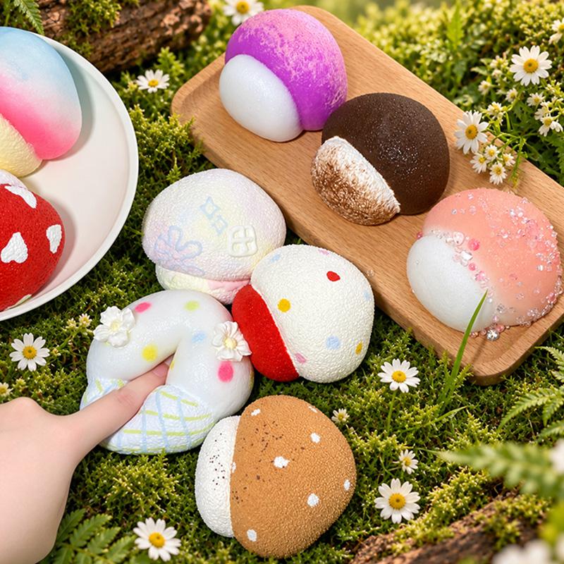 小さなキノコシリーズtaonini  泥感　手作り無毒 食品級シリコン スクイーズゆっくりとした反動でストレス解消になるおもちゃ