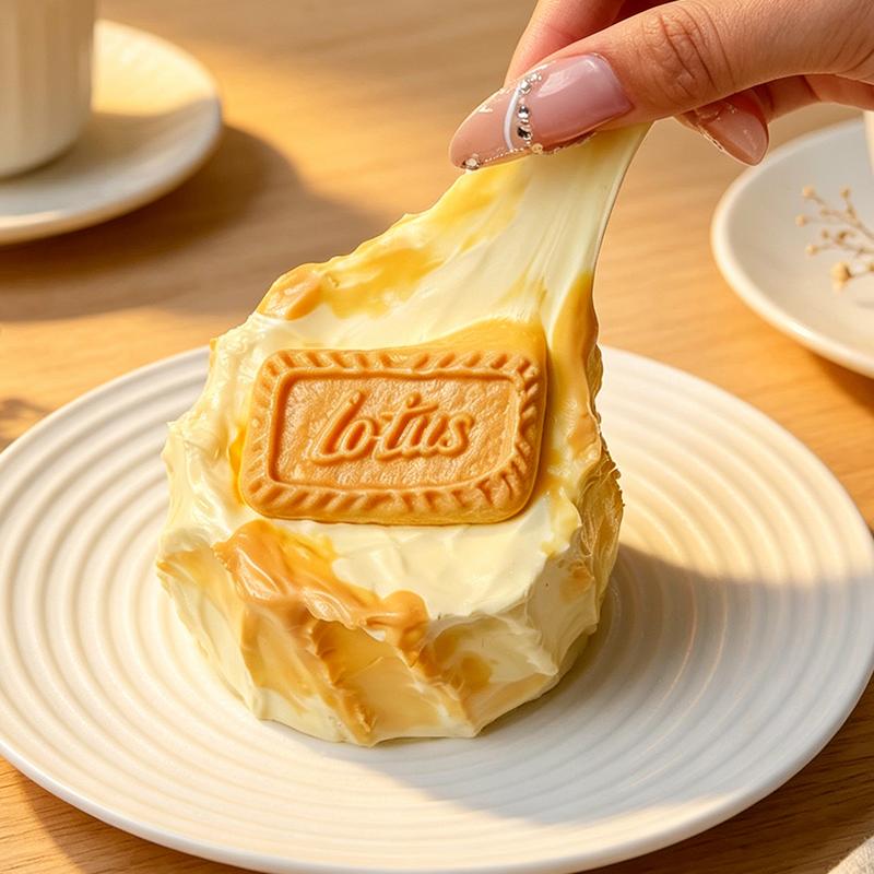 3 個ご購入で 1 個無料TAONINIビスケットとプリンのケーキです 泥感　手作り無毒 食品級シリコン スクイーズ