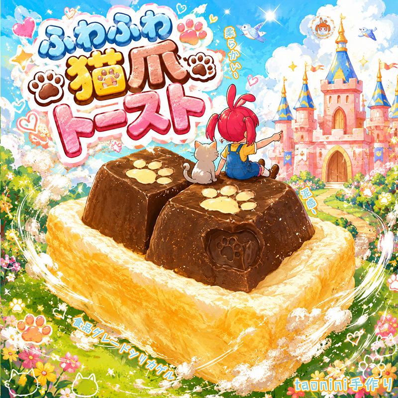 3 個ご購入につき 1 個進呈taonini チョコレート連爪トースト  クリームのしっとりとした手触り　手作り無毒 食品級シリコン スクイーズ ゆっくりとした反動でストレス解消になるおもちゃ