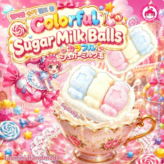 「彩塘ミルクタート」　taonini 彩塘ミルクタート クリームのしっとりとした手触り　手作り無毒 食品級シリコン スクイーズ 伸張玩具 スクイーズ ゆっくりとした反動でストレス解消になるおもちゃ