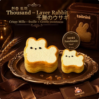水っぽい質感の千層ウサギ taonini  水っぽい質感の千層ウサギ　手作り無毒 食品級シリコン スクイーズ ゆっくりとした反動でストレス解消になるおもちゃ