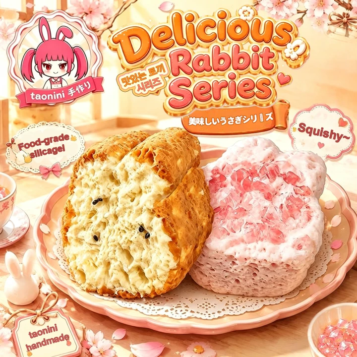 美味しい  うさぎ  シリーズ　taonini 美味しい  うさぎ  シリーズ  泥感じ　手作り無毒 食品級シリコン スクイーズ 伸張玩具 スクイーズ ゆっくりとした反動でストレス解消になるおもちゃゆっくりとした反動でストレス解消になるおもちゃ